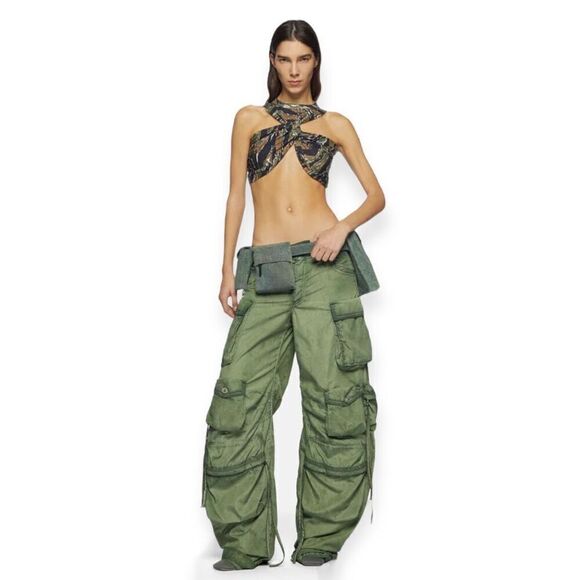 the attico Pants - THE ATTICO Fern Long Pant in Military Green